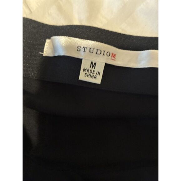 Studio M Womens Solid Black Side Ruched Slit Asymmetrical Maxi Skirt Medium - Picture 3 of 3